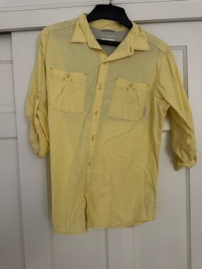 Columbia Pale Yellow Men's Casual Button-Down Shirt